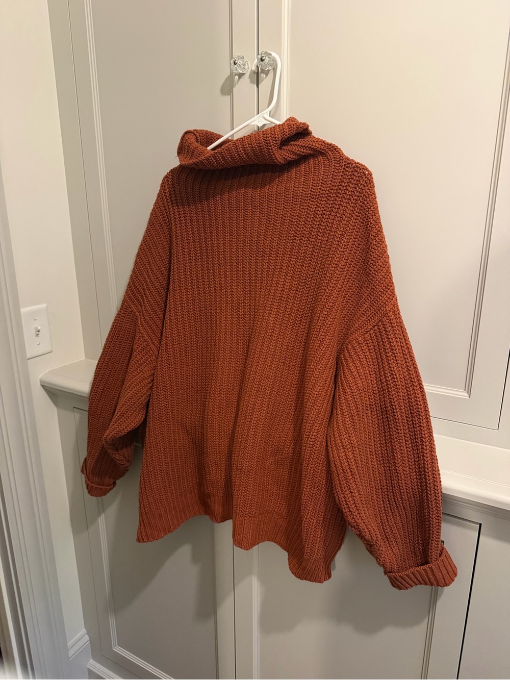 Free People Oversized Rust Cowl Turtleneck Sweater